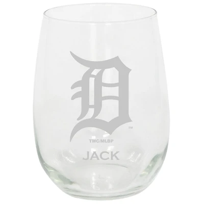 Detroit Tigers 15oz. Personalized Stemless Etched Glass Tumbler
