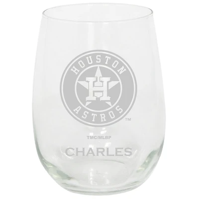Houston Astros 15oz. Personalized Stemless Etched Glass Tumbler