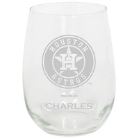 Houston Astros 15oz. Personalized Stemless Etched Glass Tumbler