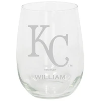 Kansas City Royals 15oz. Personalized Stemless Etched Glass Tumbler