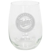 Minnesota Twins 15oz. Personalized Stemless Etched Glass Tumbler