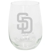 San Diego Padres 15oz. Personalized Stemless Etched Glass Tumbler