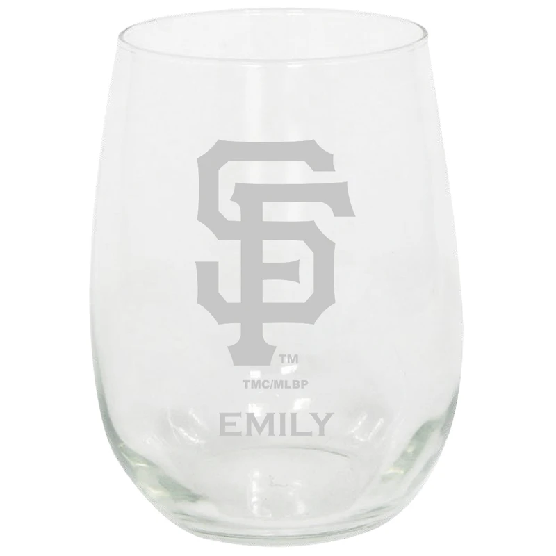 San Francisco Giants 15oz. Personalized Stemless Etched Glass Tumbler