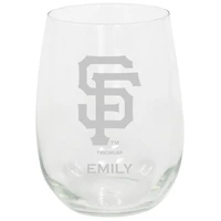 San Francisco Giants 15oz. Personalized Stemless Etched Glass Tumbler