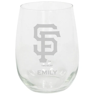 San Francisco Giants 15oz. Personalized Stemless Etched Glass Tumbler