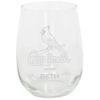 St. Louis Cardinals 15oz. Personalized Stemless Etched Glass Tumbler