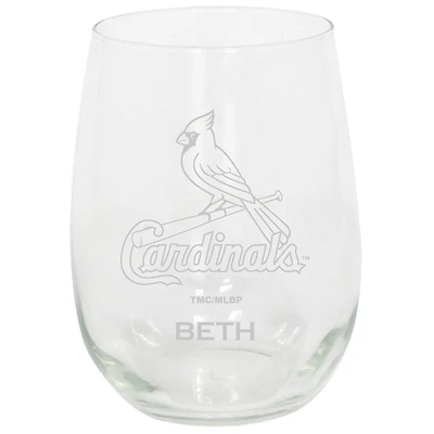 St. Louis Cardinals 15oz. Personalized Stemless Etched Glass Tumbler