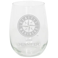 Seattle Mariners 15oz. Personalized Stemless Etched Glass Tumbler
