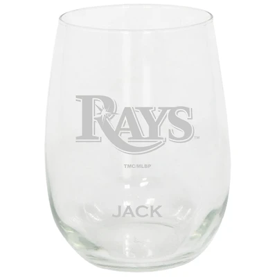 Tampa Bay Rays 15oz. Personalized Stemless Etched Glass Tumbler
