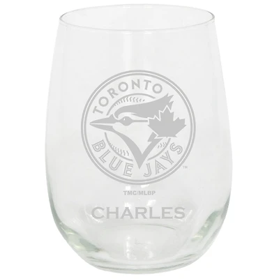 Toronto Blue Jays 15oz. Personalized Stemless Etched Glass Tumbler