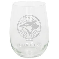 Toronto Blue Jays 15oz. Personalized Stemless Etched Glass Tumbler