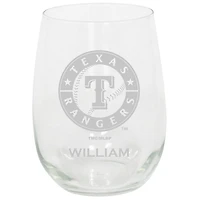 Texas Rangers 15oz. Personalized Stemless Etched Glass Tumbler