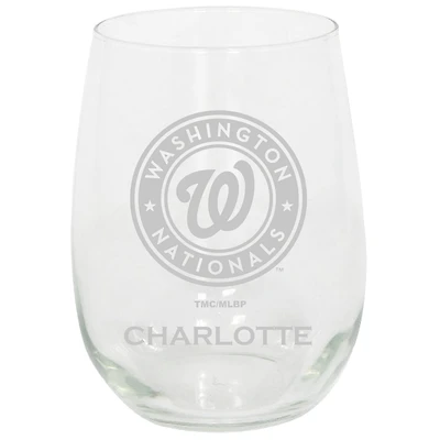 Washington Nationals 15oz. Personalized Stemless Etched Glass Tumbler