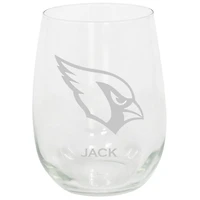 Arizona Cardinals 15oz. Personalized Stemless Etched Glass Tumbler