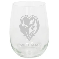 Baltimore Ravens 15oz. Personalized Stemless Etched Glass Tumbler