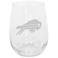 Buffalo Bills 15oz. Personalized Stemless Etched Glass Tumbler