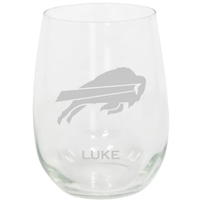 Buffalo Bills 15oz. Personalized Stemless Etched Glass Tumbler
