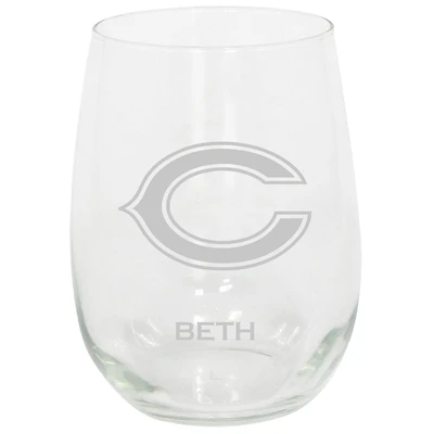 Chicago Bears 15oz. Personalized Stemless Etched Glass Tumbler
