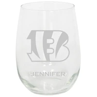 Cincinnati Bengals 15oz. Personalized Stemless Etched Glass Tumbler