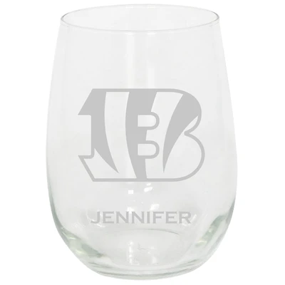 Cincinnati Bengals 15oz. Personalized Stemless Etched Glass Tumbler