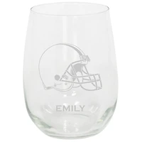 Cleveland Browns 15oz. Personalized Stemless Etched Glass Tumbler