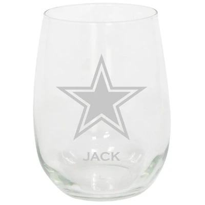 Dallas Cowboys 15oz. Personalized Stemless Etched Glass Tumbler