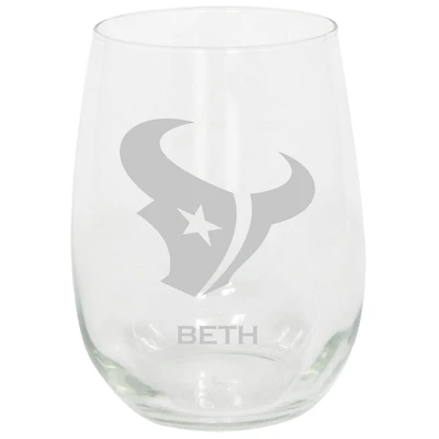 Houston Texans 15oz. Personalized Stemless Etched Glass Tumbler