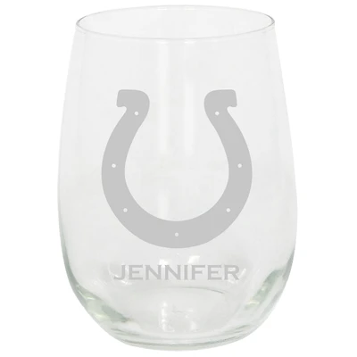 Indianapolis Colts 15oz. Personalized Stemless Etched Glass Tumbler