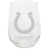 Indianapolis Colts 15oz. Personalized Stemless Etched Glass Tumbler