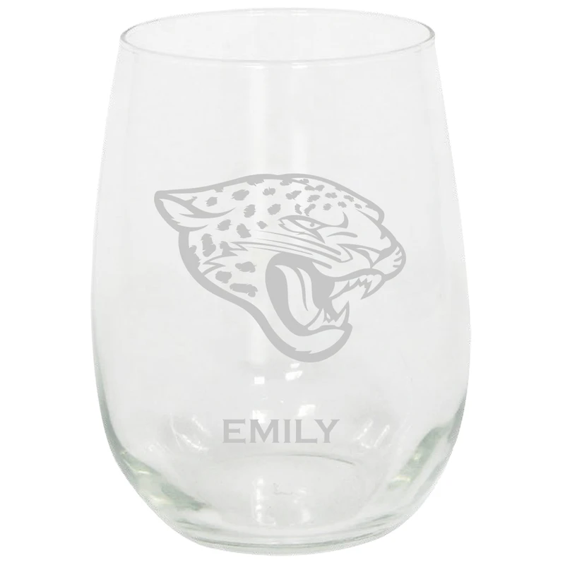 Jacksonville Jaguars 15oz. Personalized Stemless Etched Glass Tumbler