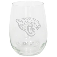 Jacksonville Jaguars 15oz. Personalized Stemless Etched Glass Tumbler