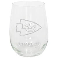 Kansas City Chiefs 15oz. Personalized Stemless Etched Glass Tumbler