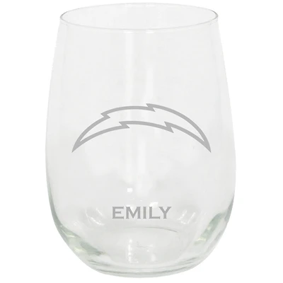 Los Angeles Chargers 15oz. Personalized Stemless Etched Glass Tumbler