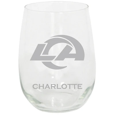 Los Angeles Rams 15oz. Personalized Stemless Etched Glass Tumbler