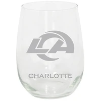 Los Angeles Rams 15oz. Personalized Stemless Etched Glass Tumbler