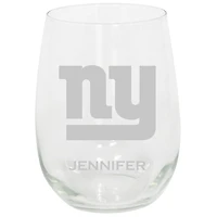 New York Giants 15oz. Personalized Stemless Etched Glass Tumbler