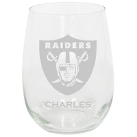 Las Vegas Raiders 15oz. Personalized Stemless Etched Glass Tumbler