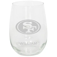 San Francisco 49ers 15oz. Personalized Stemless Etched Glass Tumbler
