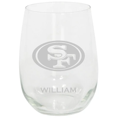 San Francisco 49ers 15oz. Personalized Stemless Etched Glass Tumbler