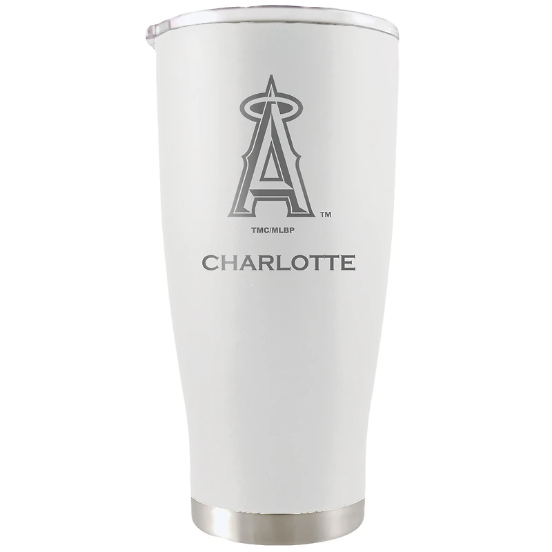 White Los Angeles Angels 20oz. Personalized Etched Tumbler