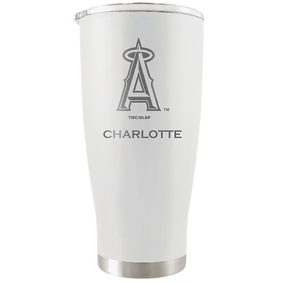 White Los Angeles Angels 20oz. Personalized Etched Tumbler