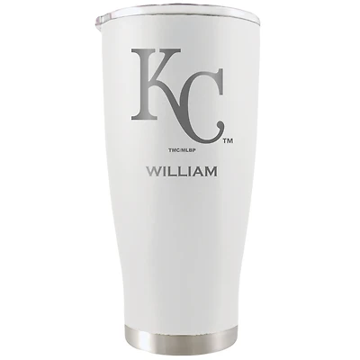 White Kansas City Royals 20oz. Personalized Etched Tumbler