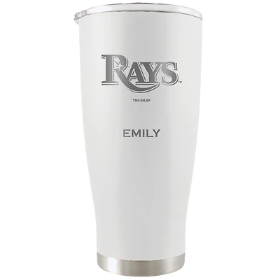 White Tampa Bay Rays 20oz. Personalized Etched Tumbler