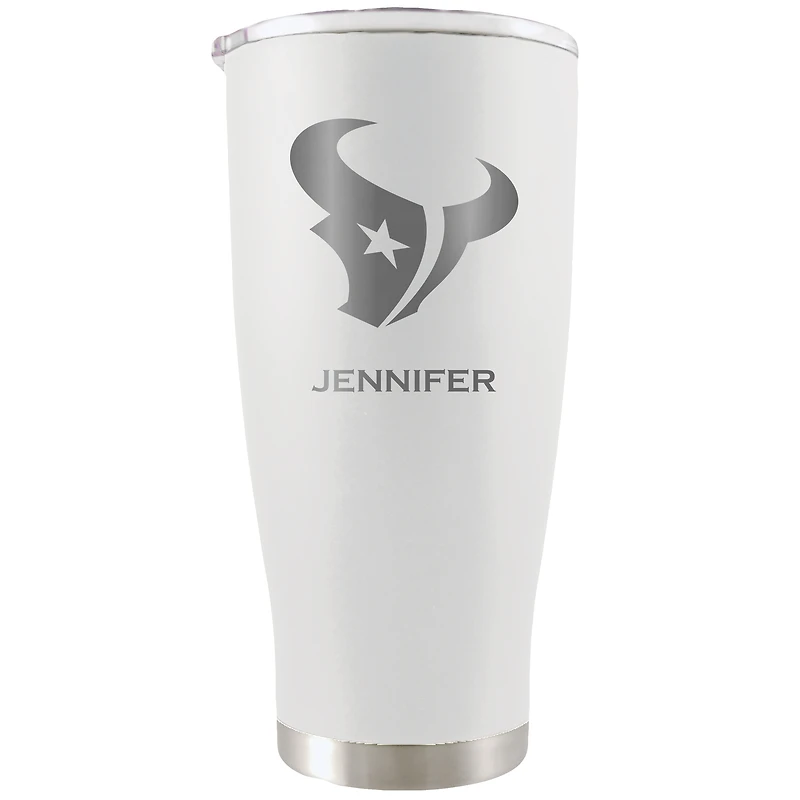 White Houston Texans 20oz. Personalized Etched Tumbler