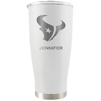 White Houston Texans 20oz. Personalized Etched Tumbler