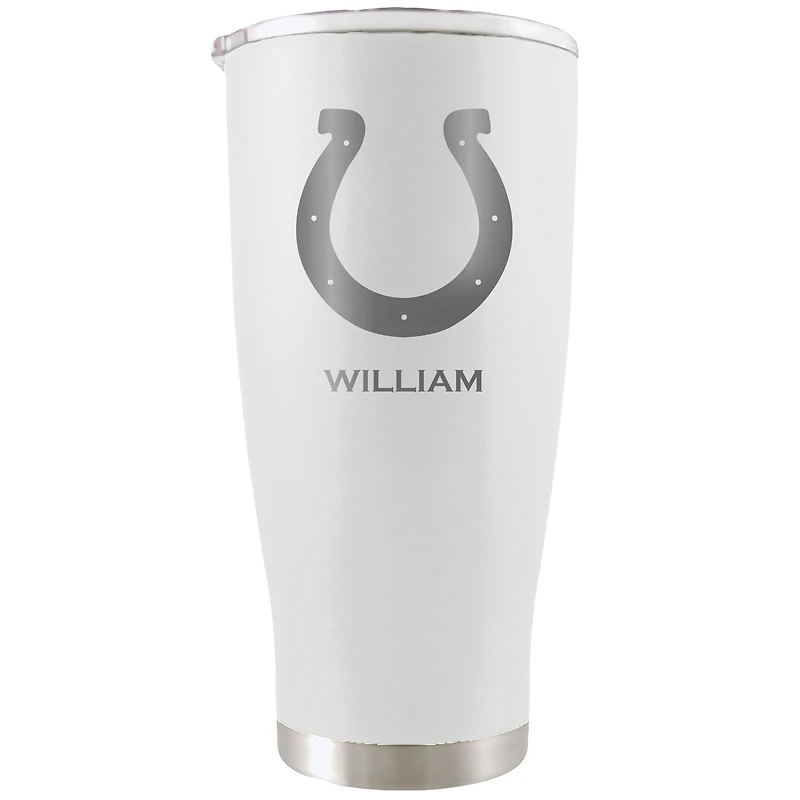 White Indianapolis Colts 20oz. Personalized Etched Tumbler