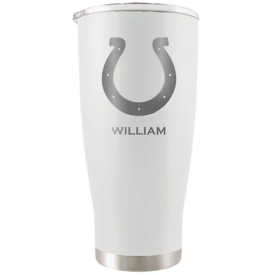 White Indianapolis Colts 20oz. Personalized Etched Tumbler