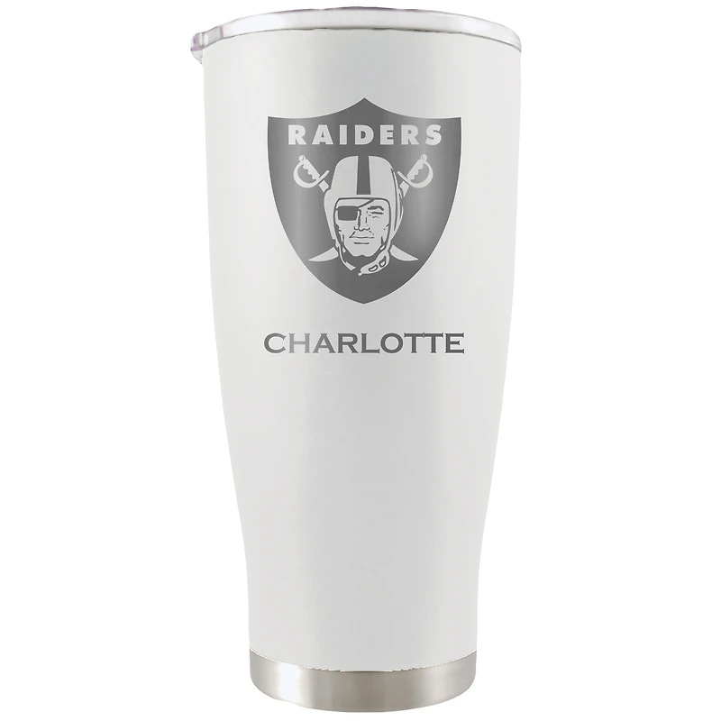 White Las Vegas Raiders 20oz. Personalized Etched Tumbler