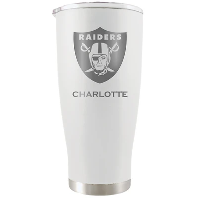 White Las Vegas Raiders 20oz. Personalized Etched Tumbler