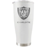 White Las Vegas Raiders 20oz. Personalized Etched Tumbler